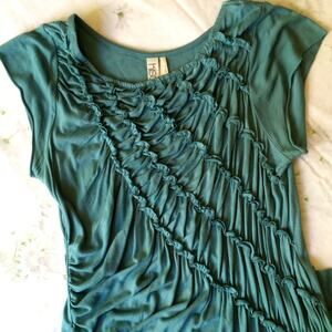 Kische Nordstrom Light Teal Asymmetrical Hem Long Tunic Top Size Small